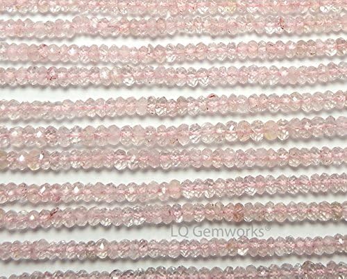 13" MORGANITE PINK AQUAMARINE 2.5mm Faceted Rondelle Beads NATURAL AAA /D5