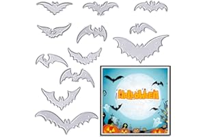 Estivaux Halloween Bats Die Cuts for Card Making, Happy Halloween Bats Cutting Dies Scary Birds Dies Stencils Embossing Templ