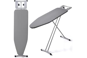 Momjoy Ironing Board,Iron Board,Compact, Portable, and Folding Iron Table with Iron Rest,Heavy Duty Compact, Foldable Ironing Board for Apartment,Iron Holder,Height Adjustable Sturdy Iron, Grey