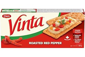 Vinta Roasted Red Pepper - Crackers Made From a Perfected Secret Recipe With a Delicious Combination of 8 Grains & Seeds 225g
