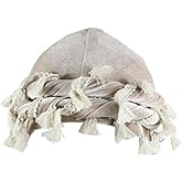 Tassel Velvet Turban for Men Women, Durag Hat Halo Cap Beanie Satin Lined Wraps Sleep Cap with Burr Trim Twisted Tail Fringe