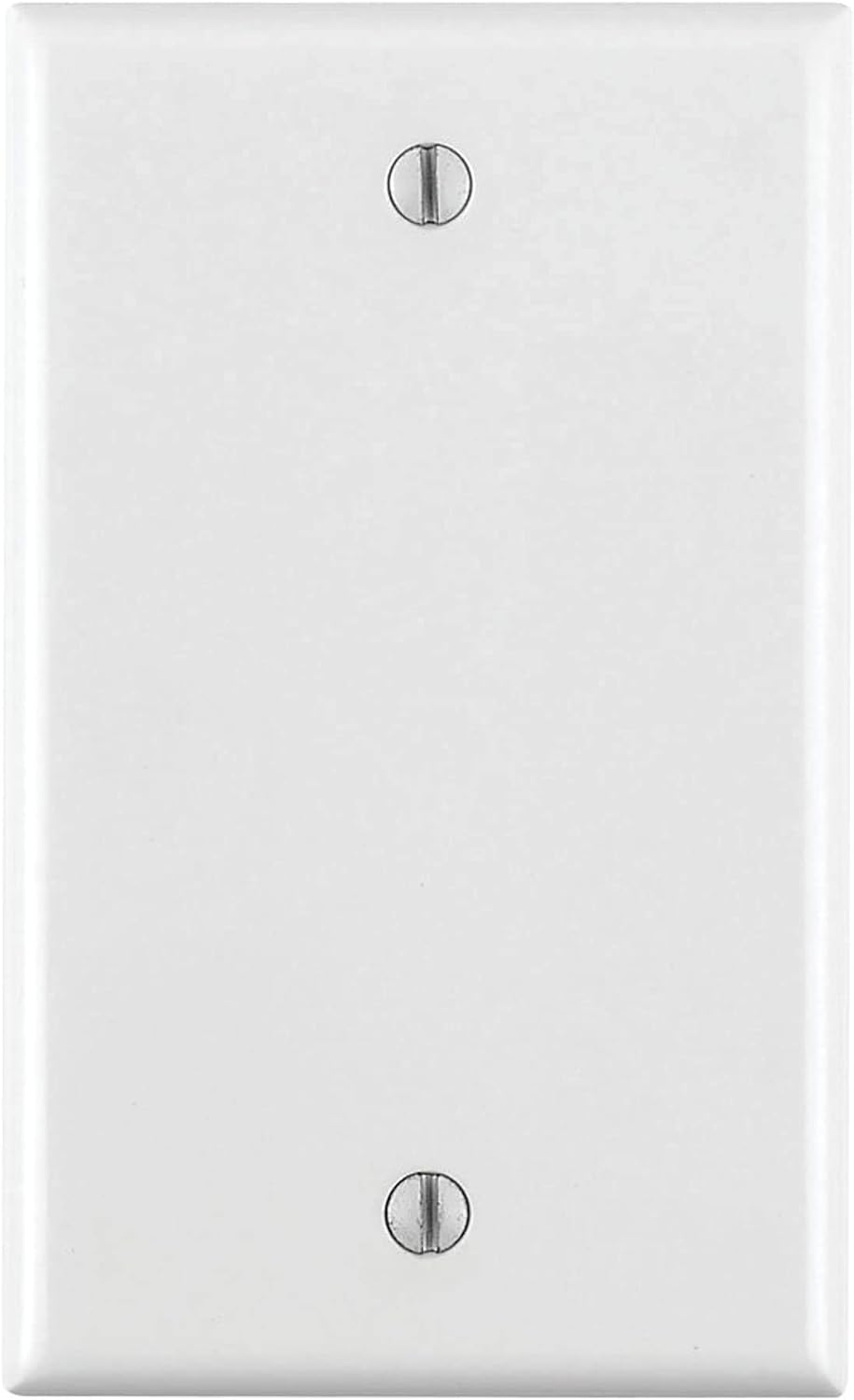 Leviton 80714-W 1-Gang No Device Blank Wallplate, Standard Size, Thermoplastic Nylon, Box Mount, White: Outlet Plates: Industrial & Scientific