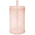 Olababy Clear View Silicone Training Cup with Straw Lid | Toddler Sippy Trainer 12mo+ | Unbreakable Water Drinking Cups for Kids 2yr+ | Baby Led Weaning & Feeding Supplies (Coral, 9 oz)