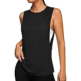 Remidoo Women's Open Side Workout Tank Top Sleeveless Shirt Muscle Tanks Crewneck Activewear