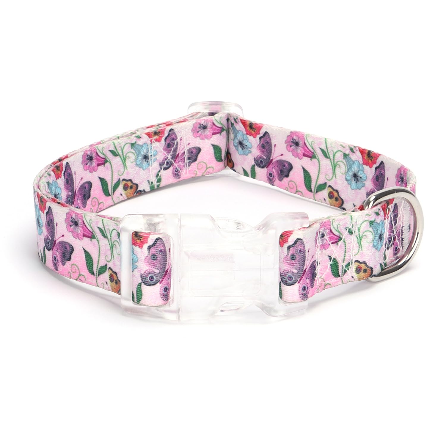 haoyueer Dog Collar for Small Medium Large Dogs, Adjustable Soft Puppy Cats Collars Multicolor Patterns Collars for Dogs Girl Boy Puppy Walking Running Training (M, Hornflower)