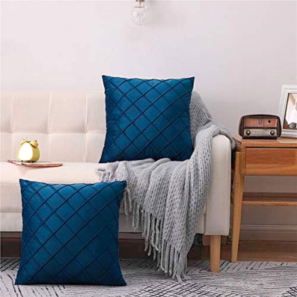 BEBEN Pack of 2 Velet Throw Pillows Sofa Decorative Throw Pillow Covers 18x18 Soft Solid Cushion Case for Bedroom Car Outdoors: Home & Kitchen