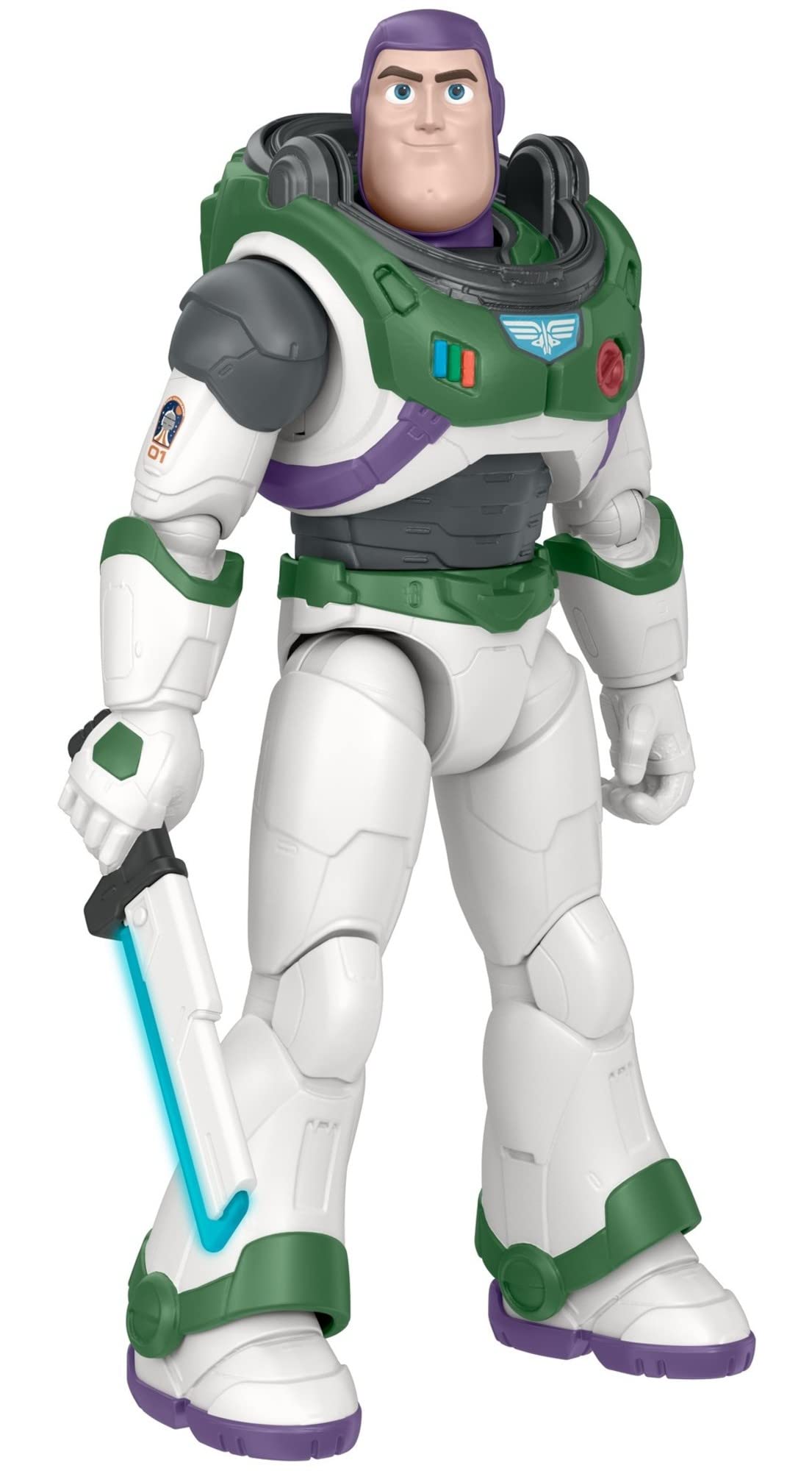 Buzz Lightyear Disney and Pixar Lightyear Toys, Talking Buzz Lightyear 12 Inch Action Figure with Motion, Light and Sound, Laser Blade Action, HHJ76