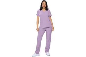 Monarch Uniforms Scrub Sets - Regular & Petite Stretchy Scrubs for Women - Set of Top & Pants