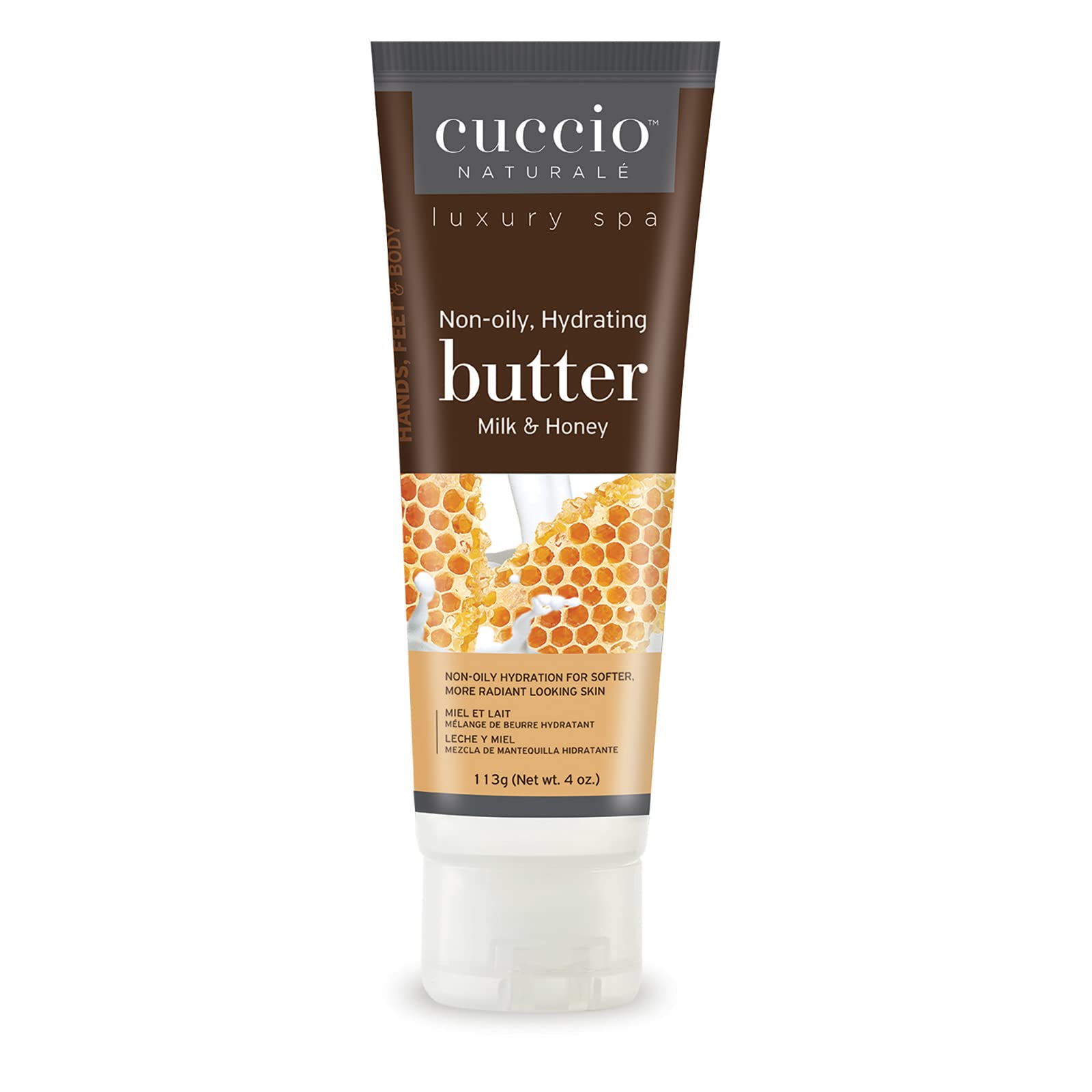 Cuccio, Milk and Honey Body Butter Cream 4oz, Hydrating Moisturising Body Butter for Dry Skin, Rich Honey and Milk Nourishing Body Cream for Soft Silky Skin