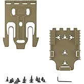WGLILO QLS Quick Locking System Kit, Mid-Ride Universal Belt Loop, Connect Drop Leg Holster, Platform Attachment for Duty Holster with Locking Fork and Receiver Plate, Tan