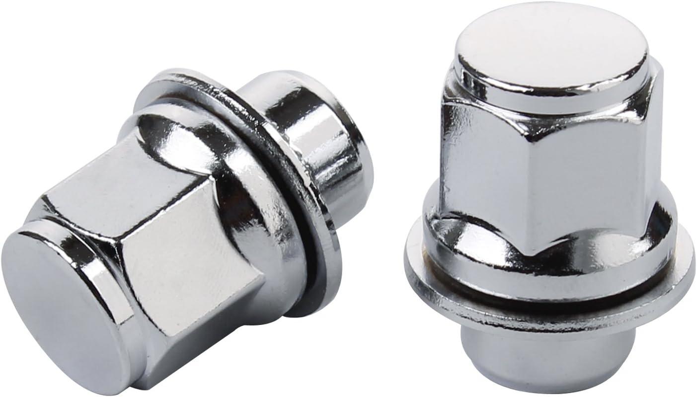 ZY WHEEL Set of 20pcs 12X1.5mm Hex 13/16'' (21mm) Chrome Mag Style Lug Nuts with Washer Closed End for Toyota Lexus Scion Pontiac Factory OEM Mag Seat Wheels: Automotive