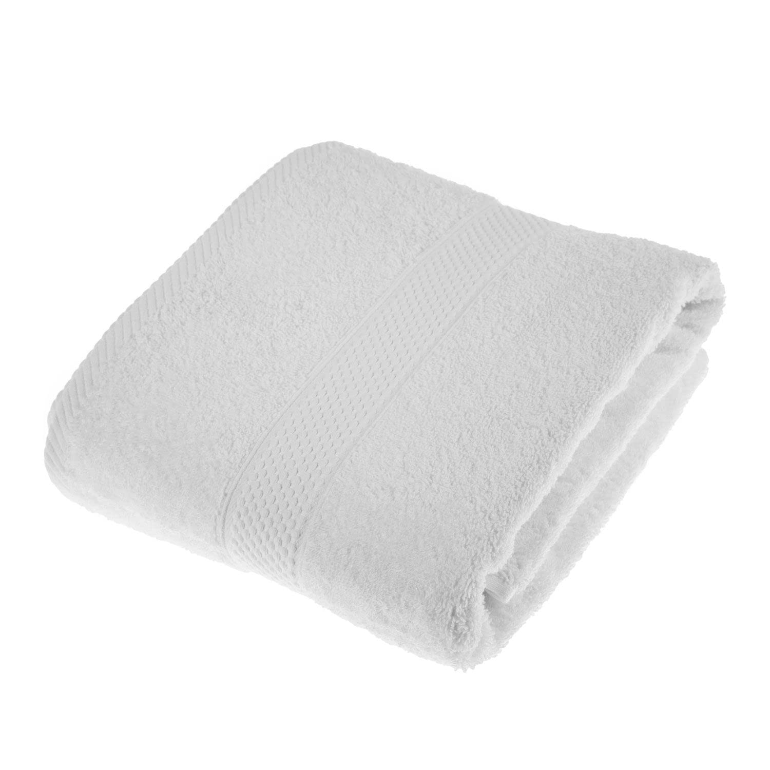HOMESCAPES White Turkish Cotton Bath Towel Super Soft Thick & Absorbent 500 GSM Towel Heavy Weight for everyday Luxury