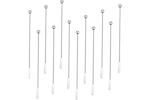 CAUYUAN 12 Pcs Cocktail Paddle Drink Stirrers, Stainless Steel Coffee Stirrers Reusable Beverage Swizzle Stick for Bar Party Home Office