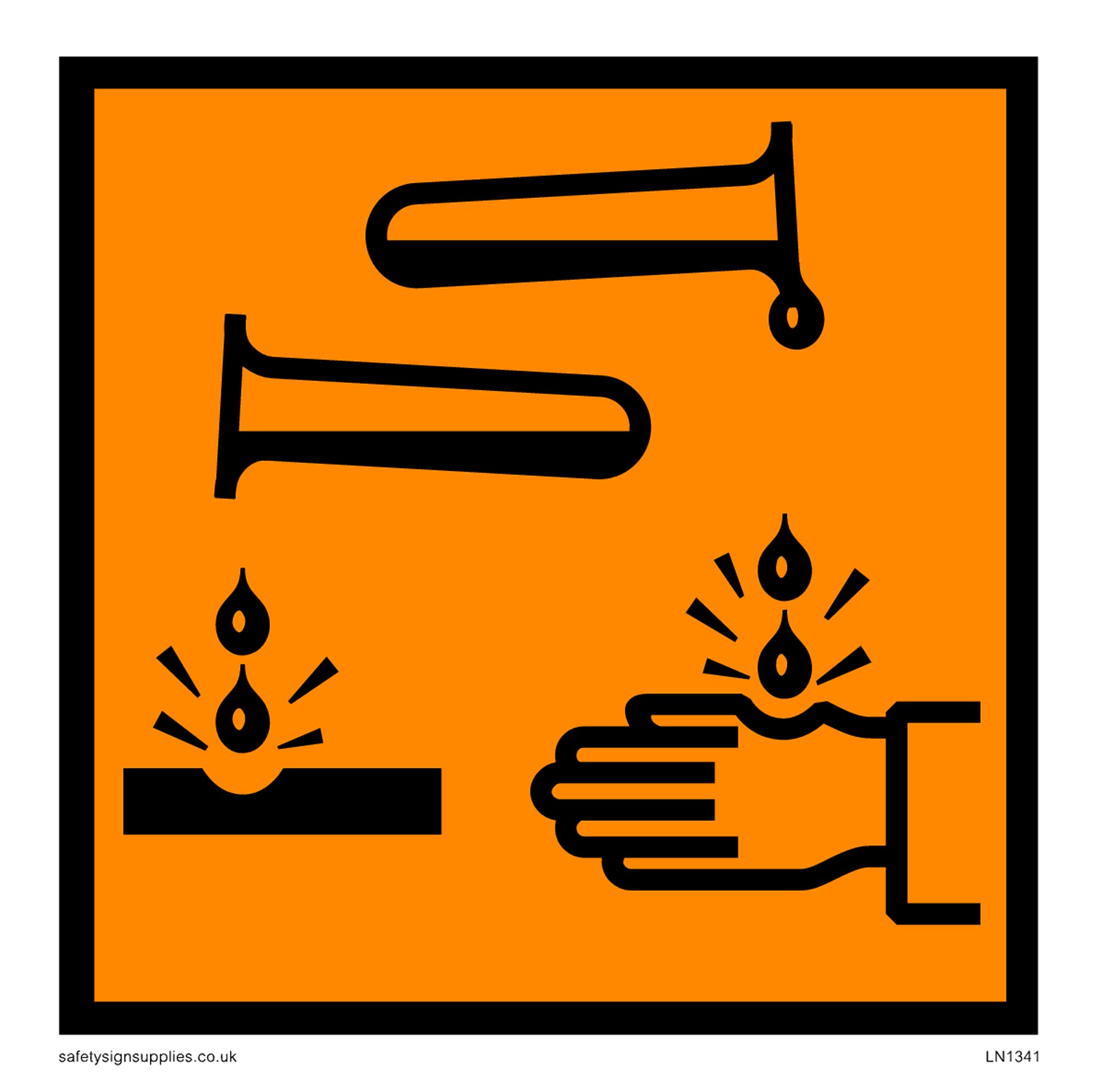 Corrosive (chip) Sign - 100x100mm - S10