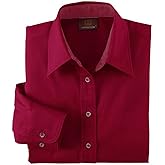 Harriton M500W Ladies L-Sleeve Shirt Wine X-Large