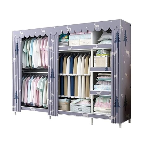 Ace Zhyg Metal Foldable Canvas Wardrobe Non Woven Wardrobe