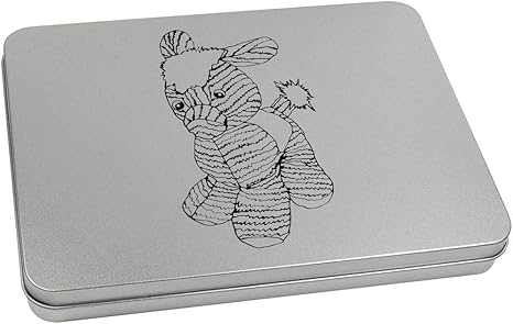 Azeeda 220mm x 160mm 'Juguete de Cebra' Caja de Almacenamiento / Lata