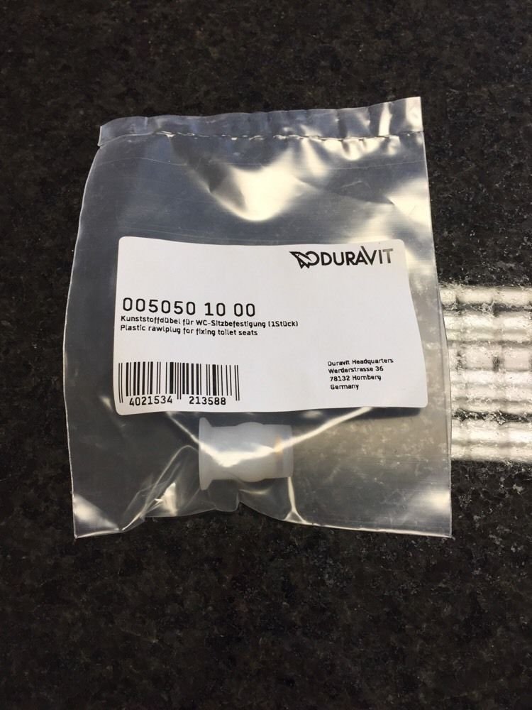 Duravit Dowel for Toilet Seat Attachment, White/Transparent, 2.5 x 2 x 2 cm