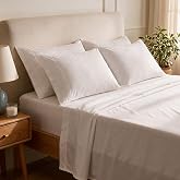 Mellanni Queen Sheet Set - 6-Piece Iconic Collection Bedding | Including 4 Pillowcases, 16-Inch Deep Pocket, Easy Care, Extra Soft, Cooling Sheets, Brushed Microfiber - White