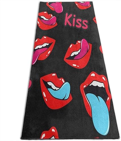 Mund Mit Kuss Lippen Rot Schwarz Yoga Matte Rutschfeste Ubung Yoga Matten Fur Yoga Pilates Bodenubungen Stretch 61x180cm Amazon De Sport Freizeit