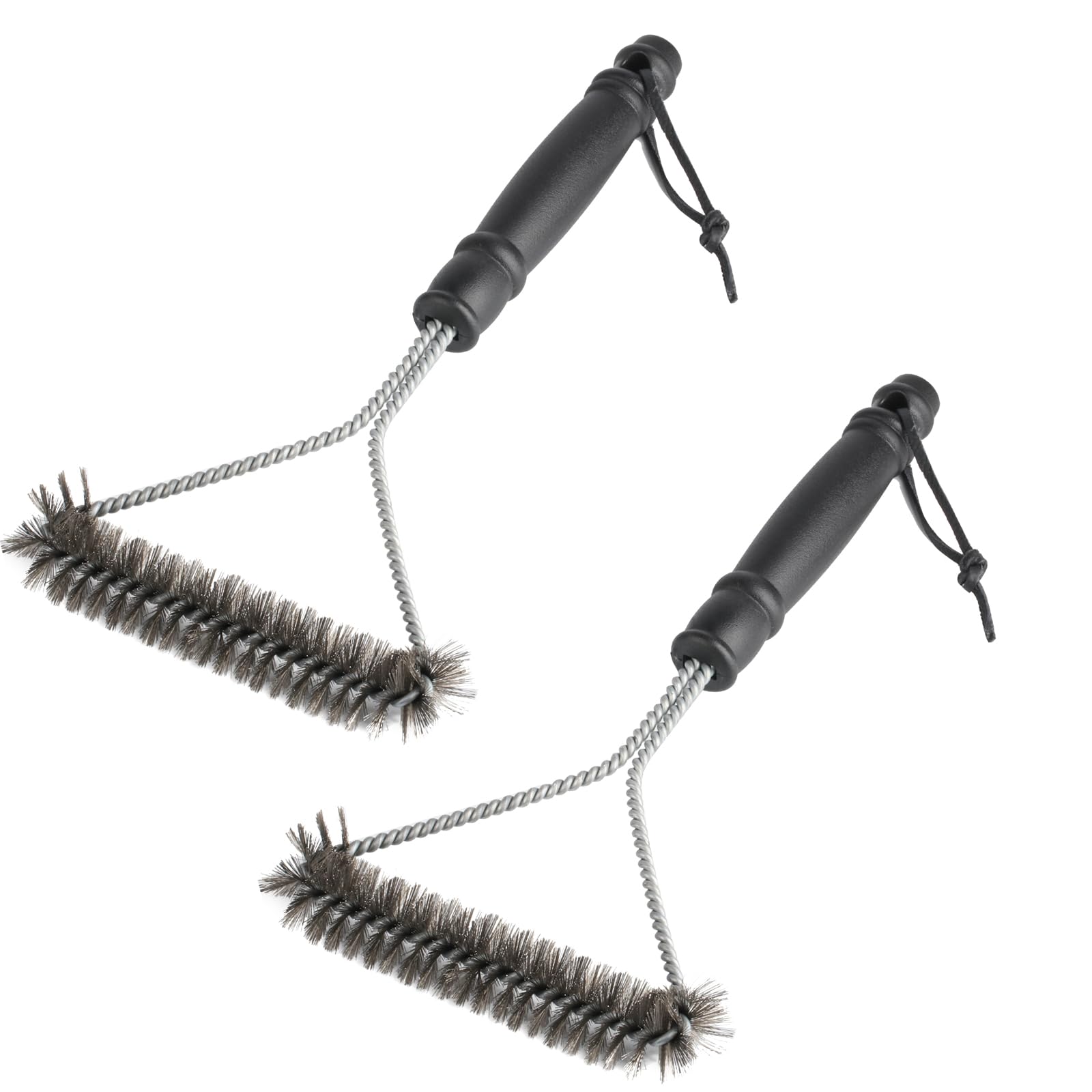 2-Piece BBQ Grill Brush - Heavy Duty Stainless Steel Cleaning Brush With Wire Bristles for All Types of Grills and Ovens