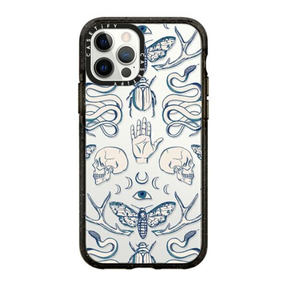 CASETiFY Impact iPhone 12 Pro Case [4X Military Grade Drop Tested / 8.2ft Drop Protection] - Magick - Blue - Clear Black