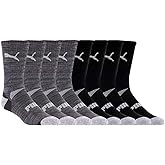 PUMA Men's Crew Socks Moisture Control Size 6-12, Black, 8 Pairs
