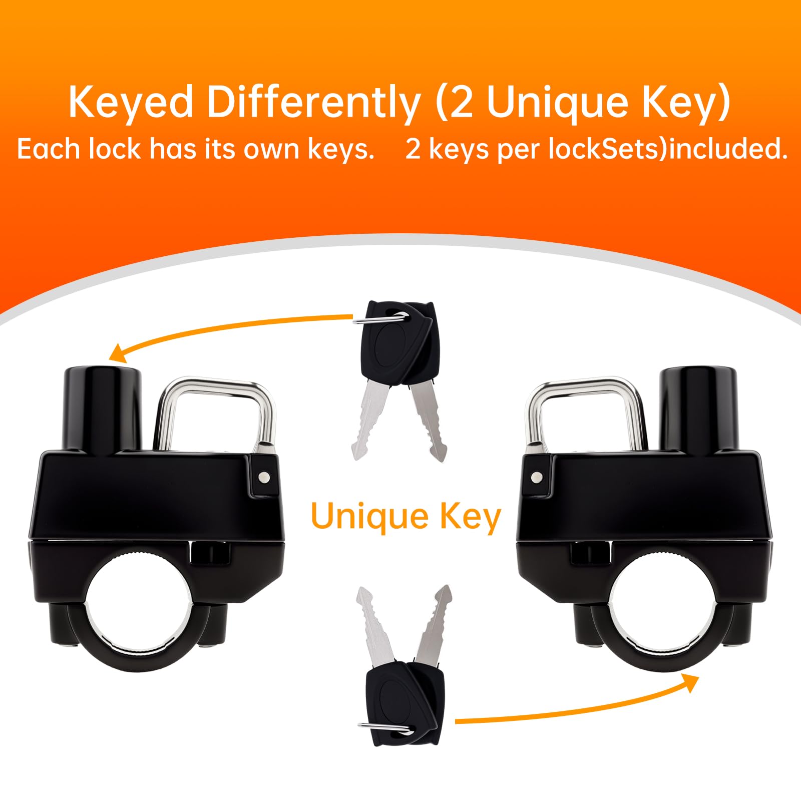 Windance 2 Pack Motorcycle Helmet Lock, Helmet Holder Hook for 7/8