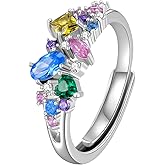 EUSJ Evil Eye/Moon/Butterfly/Crown Rings 925 Sterling Silver with Colored Gemstone Jewelry Gifts for Women Her