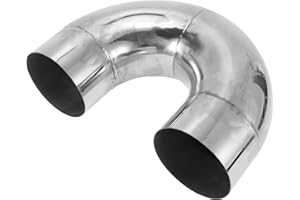 Motoforti 127mm/5" OD 180 Degree U-Bend Tube T304 Stainless Steel Mandrel Exhaust Pipe DIY Custom Car Modified Exhaust Pipe T