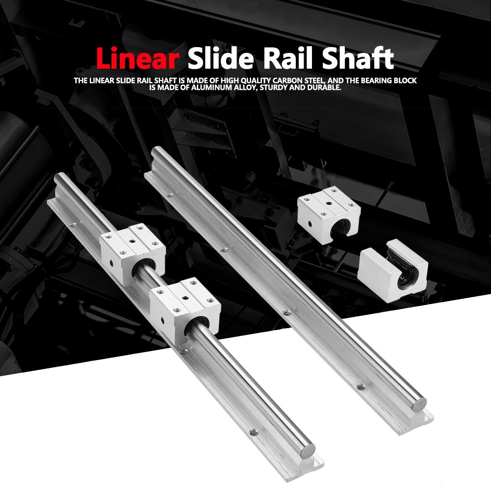TOPINCN Linear Motion Ball Slide Units 2Pcs Sbr12-400Mm 12Mm Linear Slide Rail Shaft + 4Pcs Sbr12Uu Bearing Block - Image 3