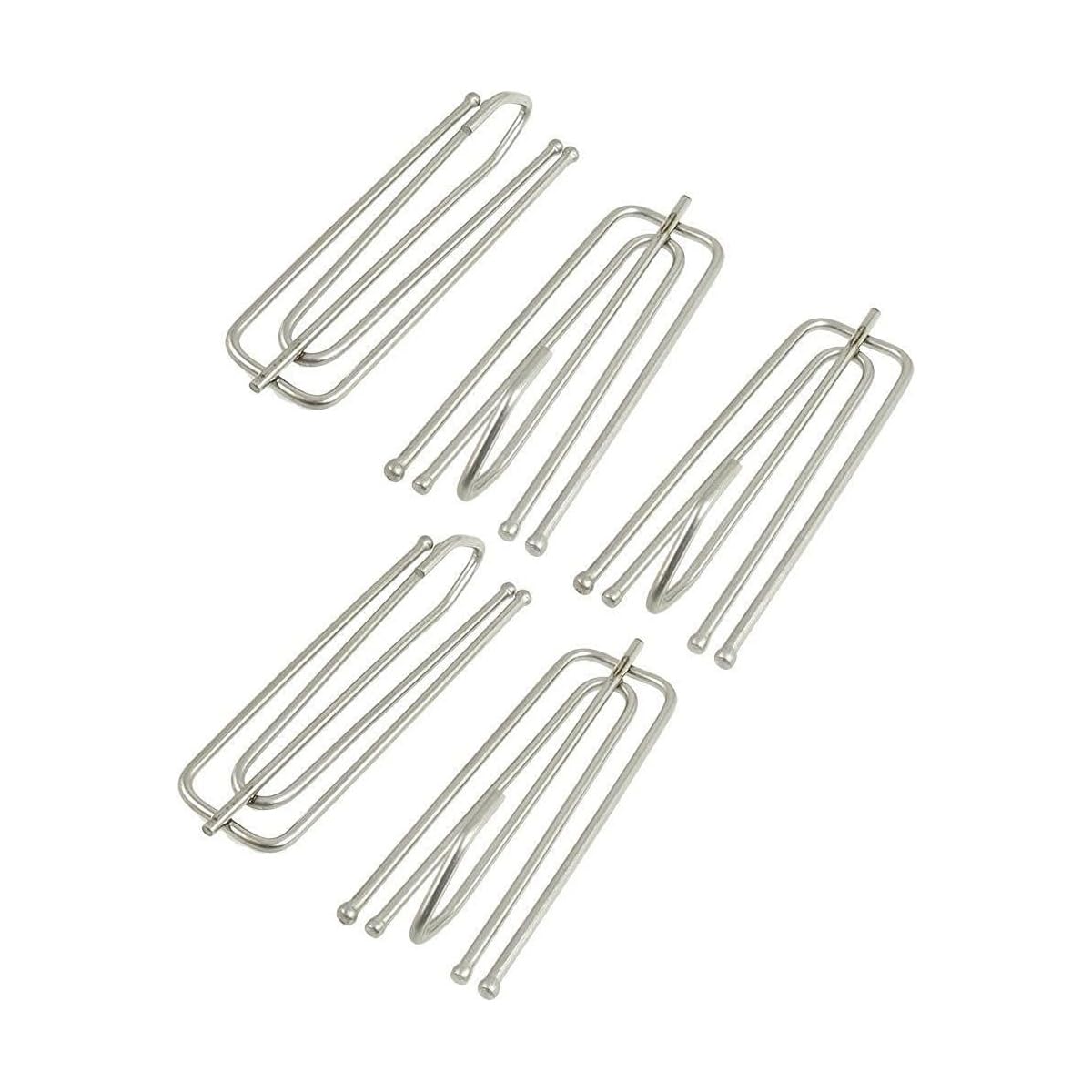 Metal Pinch Pleat Prong Curtain Hooks Pins Galvanised Curtain Tape Hooks Pins Metal Drapery Pin Hooks for Windows Curtains Door Curtain and Shower Curtain Pack of 20.