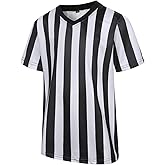 redgino Children's Referee Shirt Kids Black and White Stripe Ref Halloween Costume for Basketball, Football, Soccer