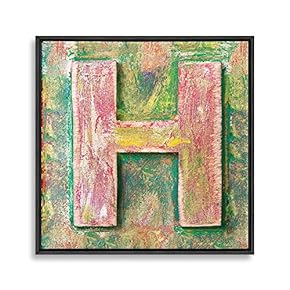 Framed Canvas Wall Art Alphabet Canvas Prints Home Artwork Decoration for Living Room,Bedroom - 16x16 inches