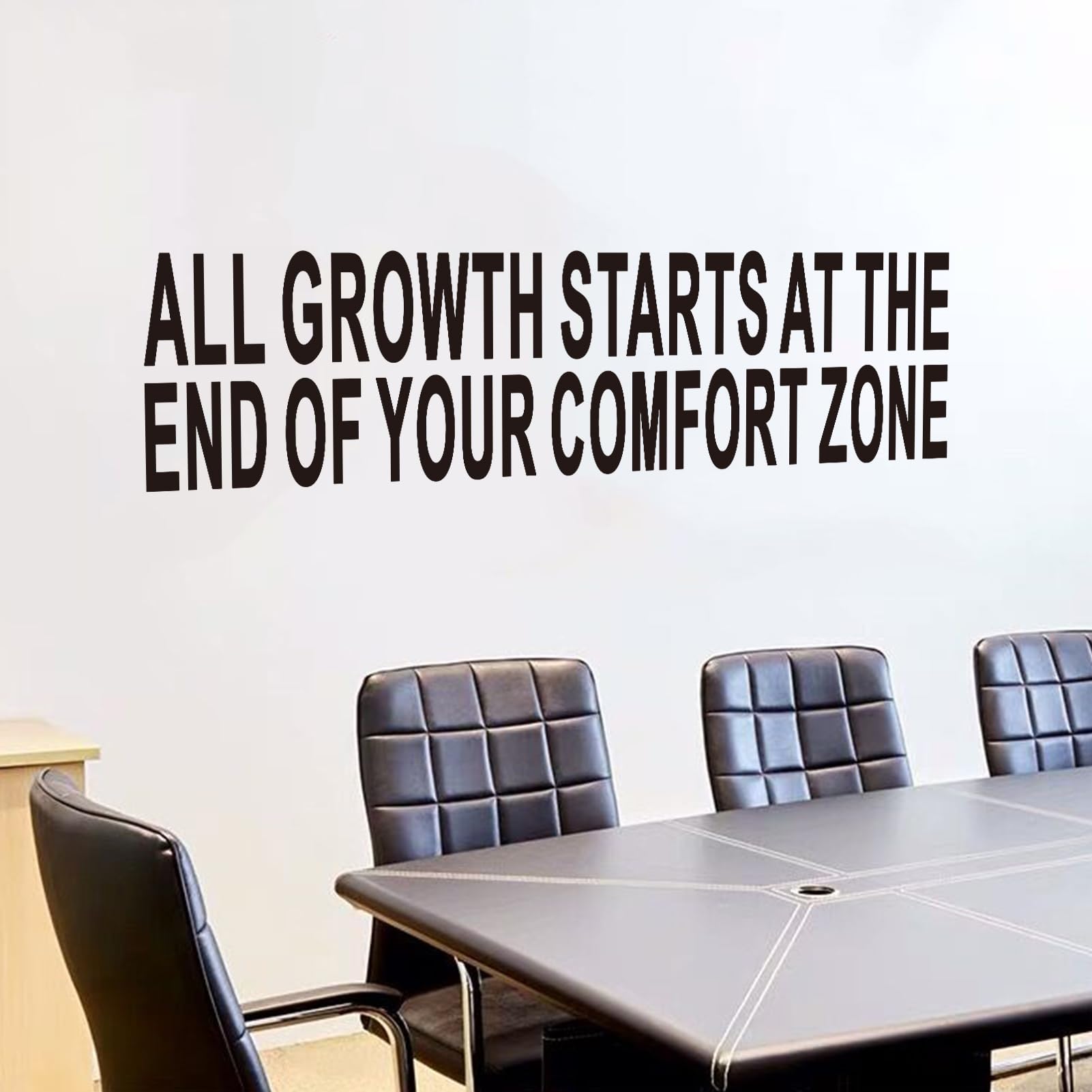 Inspirational Quotes Wall Stickers for Office: Motivational Gym School Classroom Garage Bedroom Vinyl Art Wall Decals - All Growth Starts 35" X 9.8"