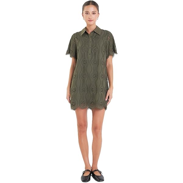 English Factory Women's Lace Up Front Dress, Black, XS at Amazon Women's  Clothing store