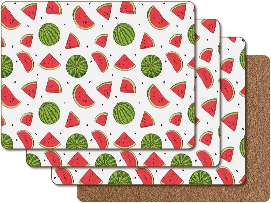 Shes Chic Cork Placemats for Kitchen Dining Table Hardboard Rectangular