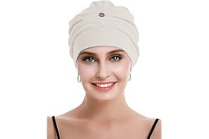 osvyo Cotton Chemo Turbans for Women Cancer Hairloss hat - Cotton Lightweight Headwear Sealed Packaging