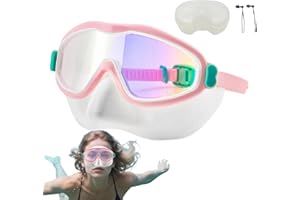 Pool Goggles, Wide View Anti-Fog Pool Swimming Goggles, Waterproof Adjustable Water Glasses for Women Adventures Snorkeling