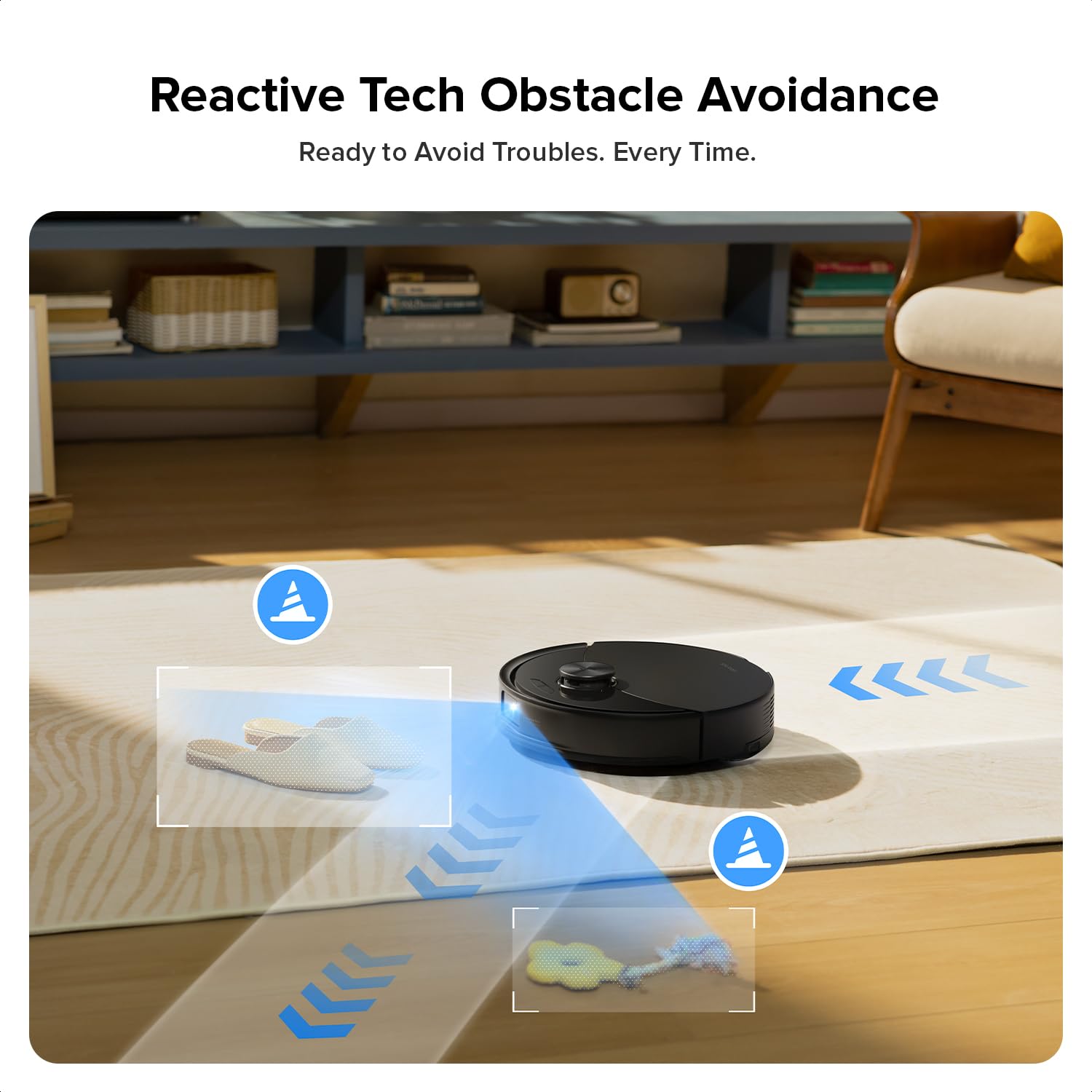 roborock Q10 S5 Robot Aspirador y Trapeador, Succión HyperForce 10000Pa, Sistema Dual Anti-Enredos, Trapeador Elevador Automático, Evitación de Obstáculos ReactiveTech, Control de Aplicaciones, para Pelo y Alfombras de Mascotas, Negro