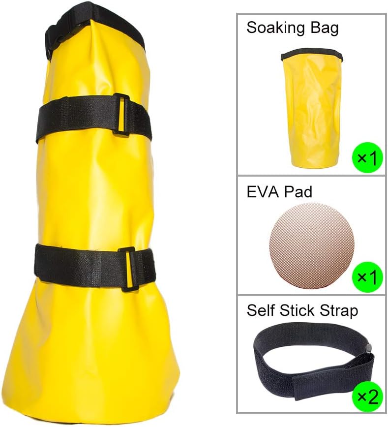 Tactical Element Horse Hoof Soaking Bag Reusable Poultice Boot Horse Hoof Soaker Horse Foot Treatment Bag with EVA Pad and Self Attach Self Stick Strap