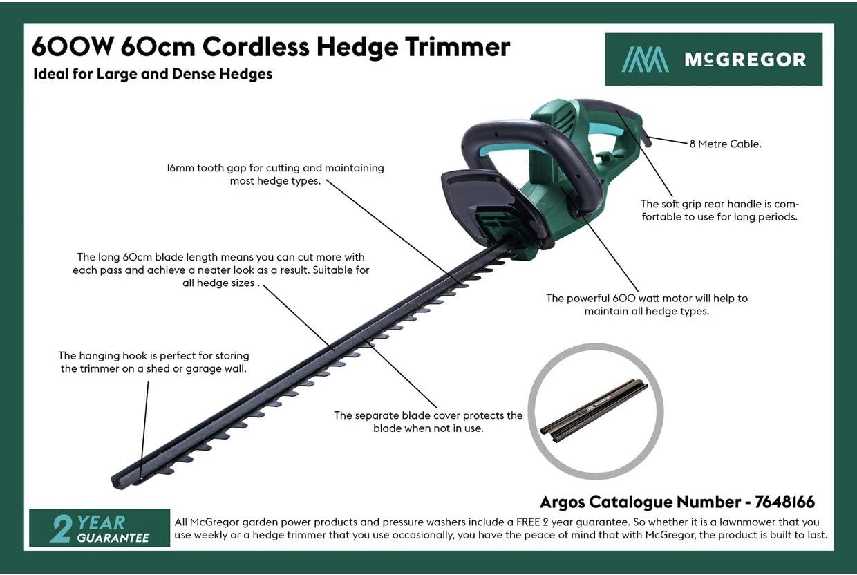 argos corded hedge trimmer