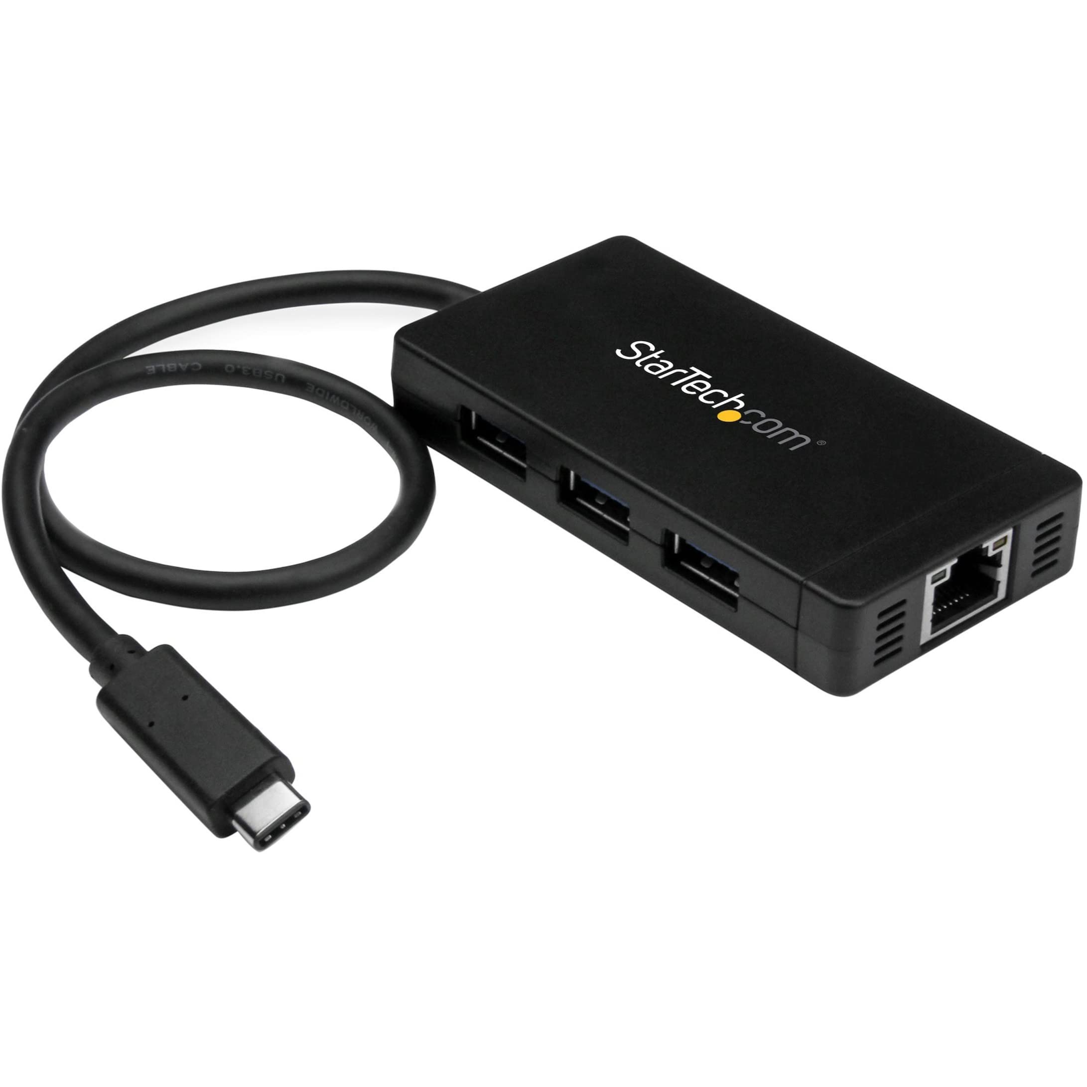 StarTech.com USB Type-C to 3-Port USB Type-A Hub with Gigabit Ethernet Adapter