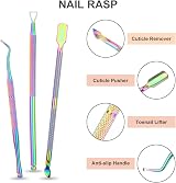 ACWOO 4-in-1 Cuticle Nippers Pusher Nail Remover Set Stainless Steel view 4