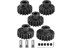 Rcarmumb M1.5 8mm Pinion Gear Set Upgrades Parts for 1/5 RC Car Brushed Brushless Motor,Steel 5PCS Mod 1.5 16T 17T 18T 19T 20T 8mm Shaft Motor Gear Set Hops Up
