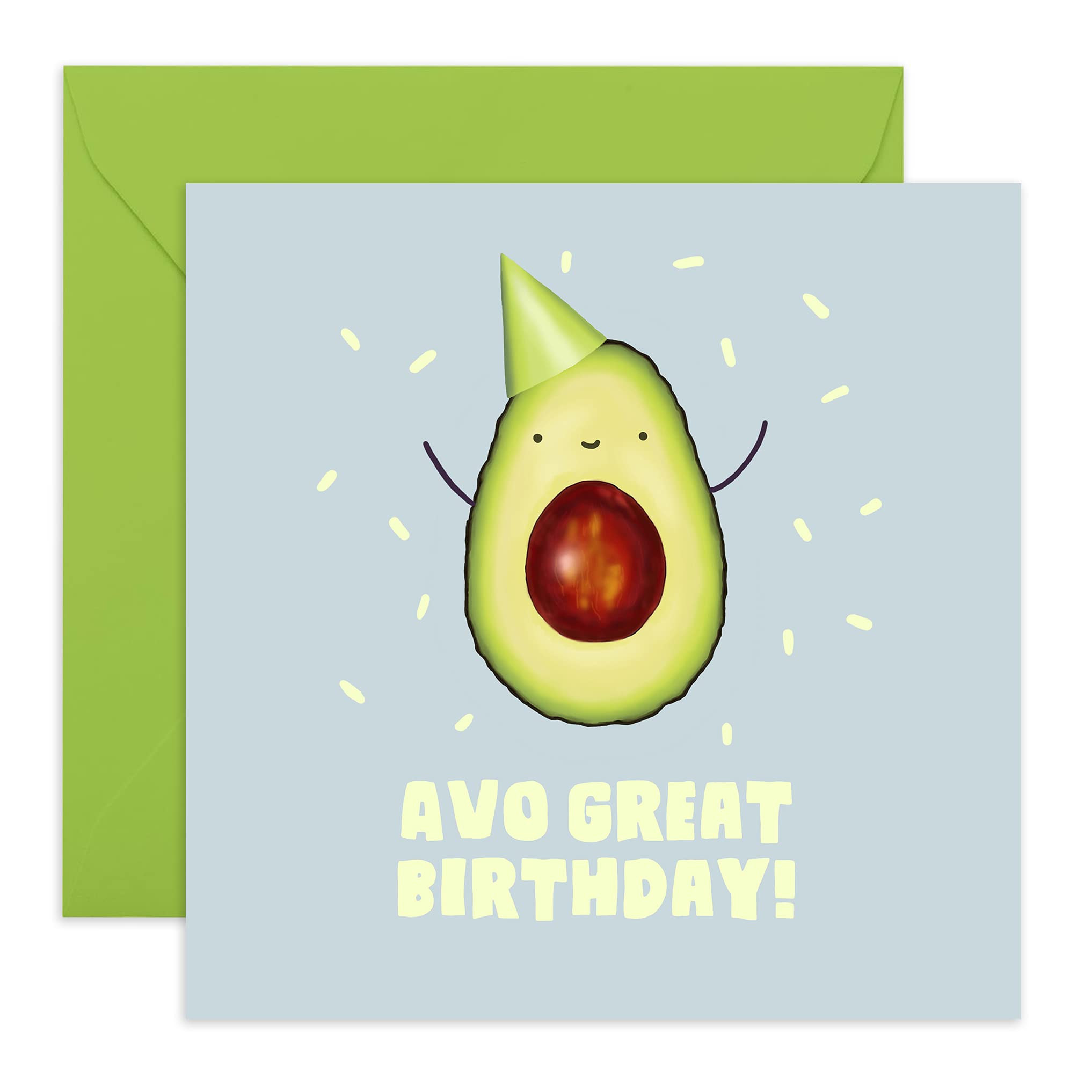 Central 23 – Cute Birthday Card – 'Avo Great Bday' For Her Him Best Friend – Greeting Card – for Men and Women – Comes with Fun Stickers