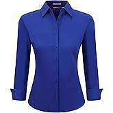 Esabel.C Womens Button Down Shirts Long Sleeve Regular Fit Stretch Work Blouse