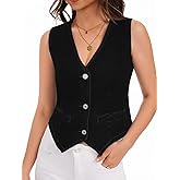 WUDODO Womens Denim Vest Sleeveless V Neck Button Down Jean Jacket Y2K Summer Crop Tops