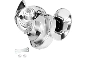 XINLIYA 2PCS 300DB Super Loud Train Horns, 12V Waterproof Air Horns Replacement Kit, Car Air Electric Snail Double Horn, Automotive Accessories Universal for Car, Motorcycle, Truck, Bike, Boat (Silver)