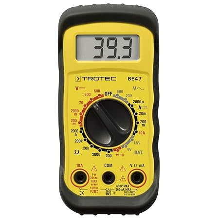 TROTEC Multimeter BE47 Multifunktionsgerät Heimwerker Dioden Batteritest Strom messen prüfen